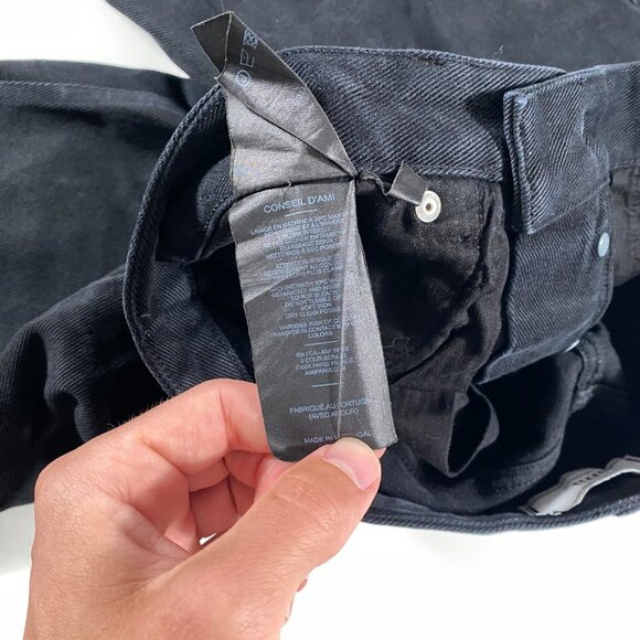 AMI Paris Heavyweight Slim Fit Straight Leg Button-Fly Jeans black mens 33x31 - Picture 7 of 11